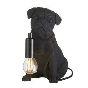 Lampa stołowa Endon Pug Puppy czarna z żywicy i stali, E14 small 0