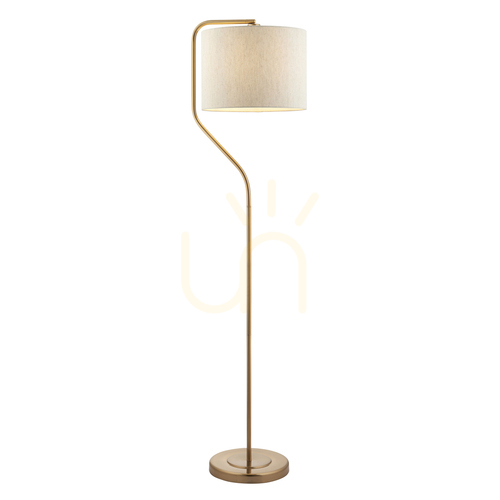 Sprawdź Lampa stojąca Endon Clement mosiądz 155 cm naturalny abażur