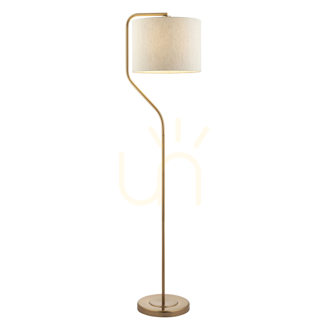 Sprawdź Lampa stojąca Endon Clement mosiądz 155 cm naturalny abażur Lampa stojąca Endon Clement mosiądz 155 cm naturalny abażur