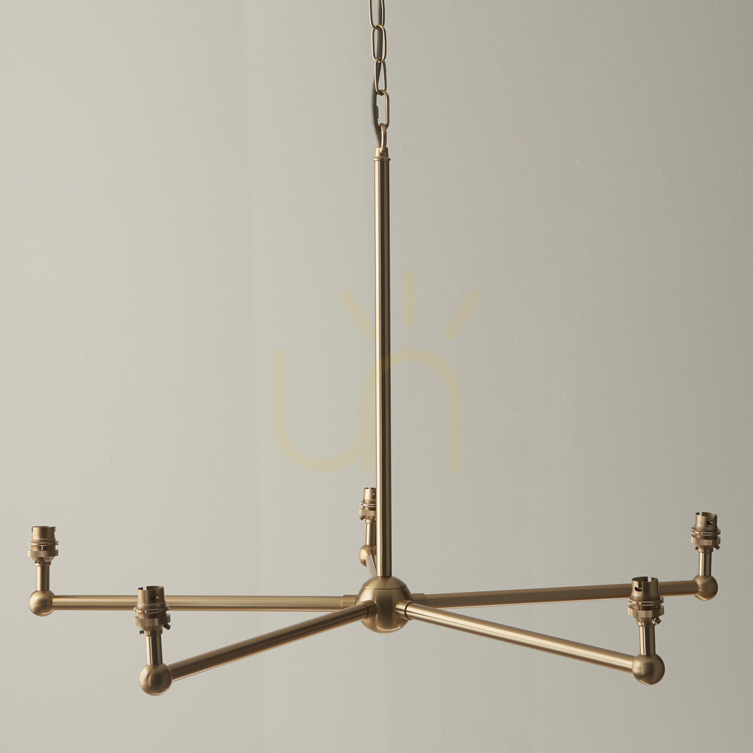 Obejrzyj Lampa wisząca Endon Santiago mosiądz 5-ramienna, stal, 78,5 cm Lampa wisząca Endon Santiago mosiądz 5-ramienna, stal, 78,5 cm