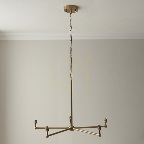 Sprawdź Lampa wisząca Endon Santiago mosiądz 5-ramienna, stal, 78,5 cm