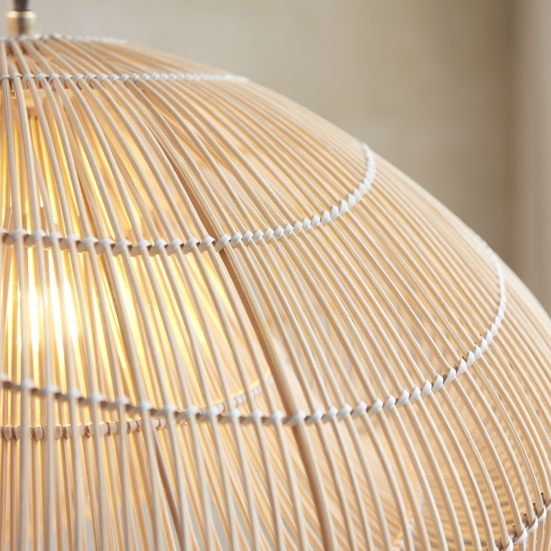 Sprawdź Lampa wisząca Endon Misra brązowa rattan stal E27 54 cm Lampa wisząca Endon Misra brązowa rattan stal E27 54 cm