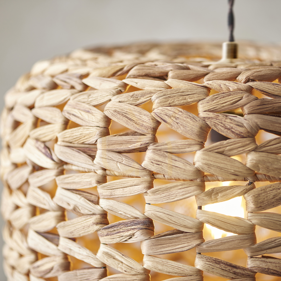Sprawdź Lampa wisząca Endon Toca brązowa stal i włókno naturalne E27 39 cm Lampa wisząca Endon Toca brązowa stal i włókno naturalne E27 39 cm