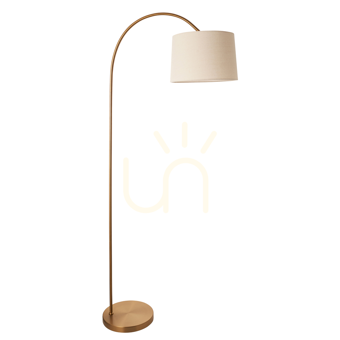 Zobacz Lampa stojąca Endon Carlson mosiężna, naturalny klosz, E27 Lampa stojąca Endon Carlson mosiężna, naturalny klosz, E27
