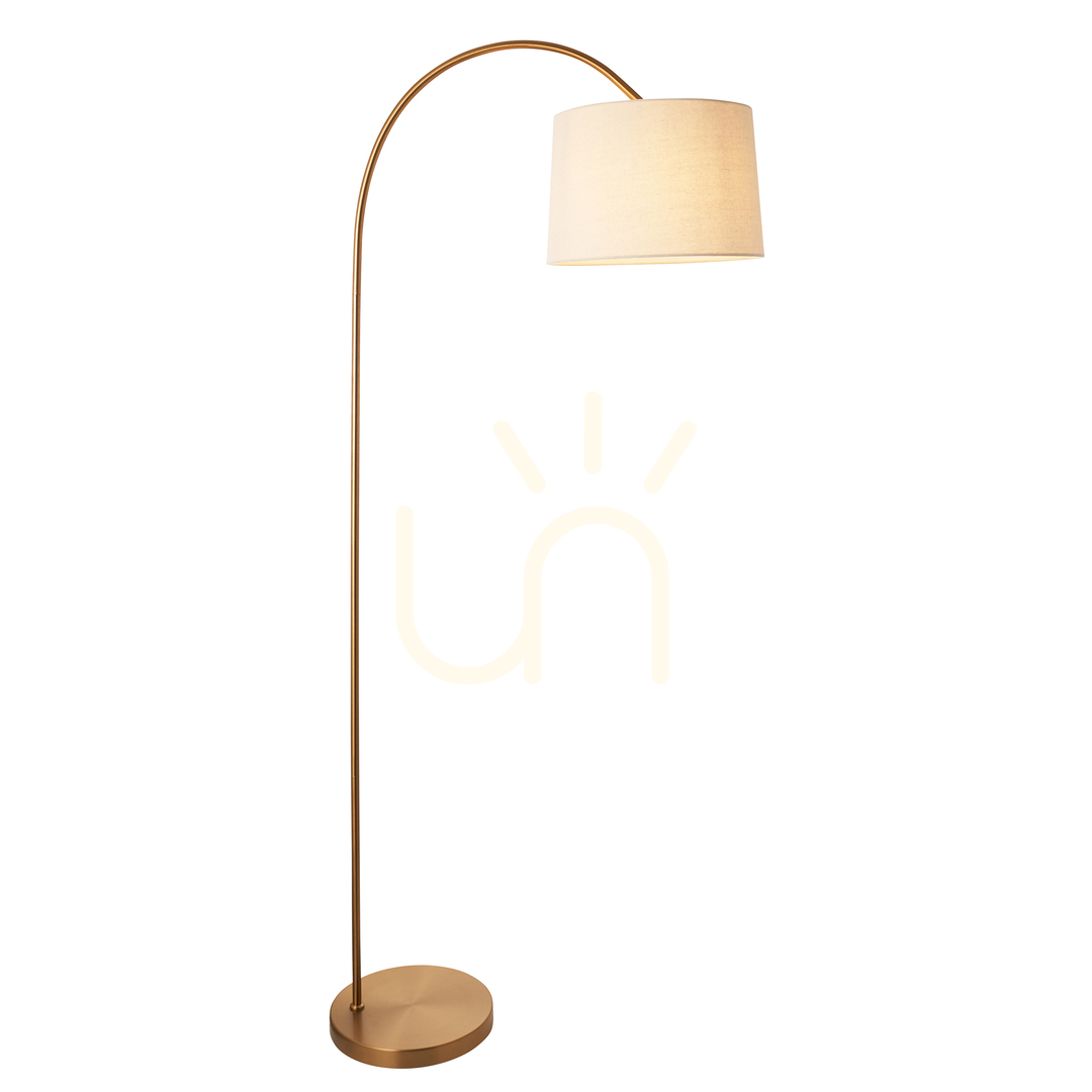 Sprawdź Lampa stojąca Endon Carlson mosiężna, naturalny klosz, E27 Lampa stojąca Endon Carlson mosiężna, naturalny klosz, E27