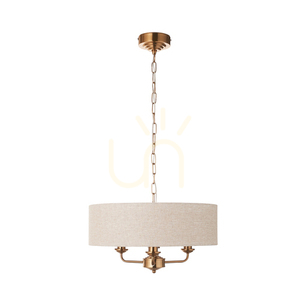 Lampa wisząca Endon Highclere mosiądz 3xE14 naturalna tkanina 6 Lampa wisząca Endon Highclere mosiądz 3xE14 naturalna tkanina small 6