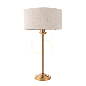 Lampa stołowa Endon Highclere mosiężna z naturalnym abażurem 1 Lampa stołowa Endon Highclere mosiężna z naturalnym abażurem small 1