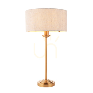 Lampa stołowa Endon Highclere mosiężna z naturalnym abażurem 0 Lampa stołowa Endon Highclere mosiężna z naturalnym abażurem small 0