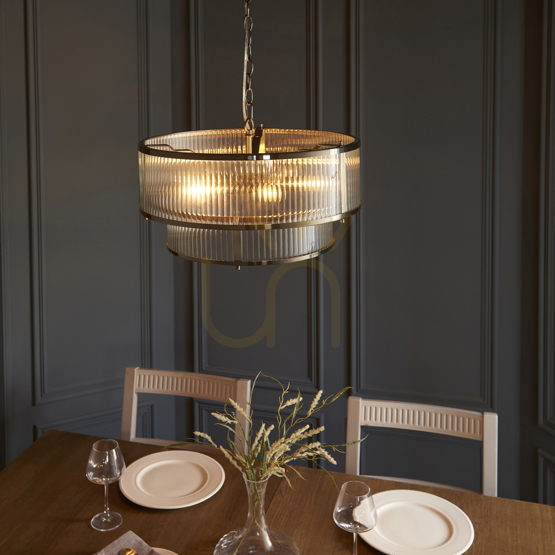 Wyświetl Lampa wisząca Endon Ridgeton mosiądz 5xE14 50 cm Lampa wisząca Endon Ridgeton mosiądz 5xE14 50 cm