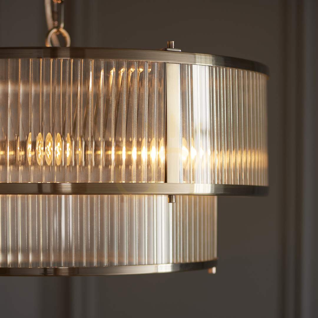 Sprawdź Lampa wisząca Endon Ridgeton mosiądz 5xE14 50 cm Lampa wisząca Endon Ridgeton mosiądz 5xE14 50 cm