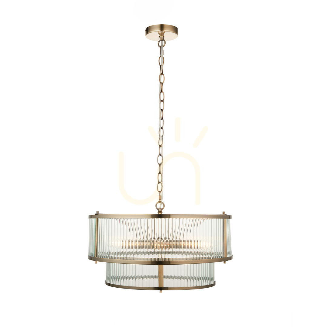 Obejrzyj Lampa wisząca Endon Ridgeton mosiądz 5xE14 50 cm Lampa wisząca Endon Ridgeton mosiądz 5xE14 50 cm