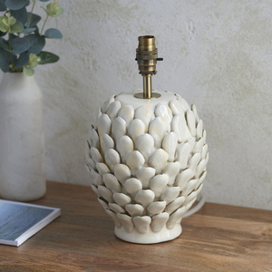 Podstawa lampy stołowej Endon Layered Leaf ceramiczna kość słoniowa B22 30,5 cm small 1