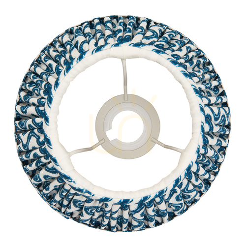 Sprawdź Klosz Endon Ripple niebieski z tkaniny E14 14,5 cm
