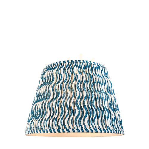 Sprawdź Abażur Endon Ripple 111305, tkanina Marlin Blue we wzór, stożkowy ø40/28 cm, wys. 27,5 cm, E27/B22