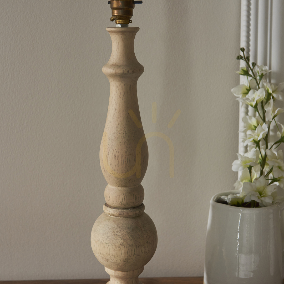 Wyświetl Lampa stołowa Endon Hidcote mosiądz drewno 44,5 cm Lampa stołowa Endon Hidcote mosiądz drewno 44,5 cm