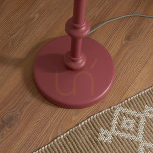 Lampa stojąca Endon Carnaby różowa drewno stal mosiądz 138 cm small 4