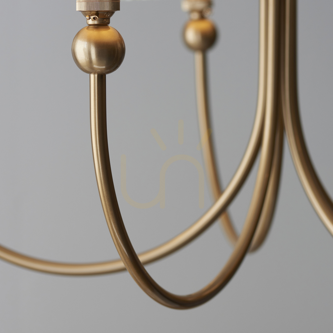 Wyświetl Lampa Wisząca Endon Santiago Mosiądz 5xB22 75 cm Stal Lampa Wisząca Endon Santiago Mosiądz 5xB22 75 cm Stal