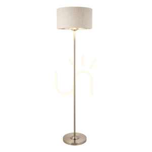 Lampa stojąca Endon Highclere 112232, chrom szczotkowany, naturalny len, E27, 150 cm small 0