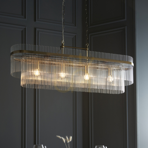 Sprawdź Lampa wisząca Endon Marietta mosiądz 4xE14 szkło