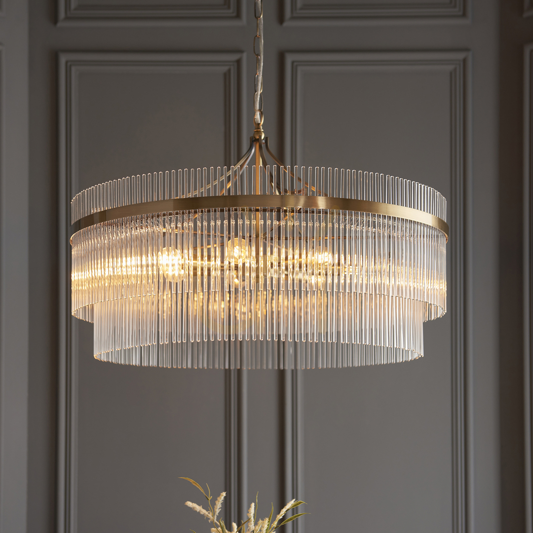 Wyświetl Lampa Wisząca Endon Marietta Grand Mosiądz 7xE14 70 cm Lampa Wisząca Endon Marietta Grand Mosiądz 7xE14 70 cm