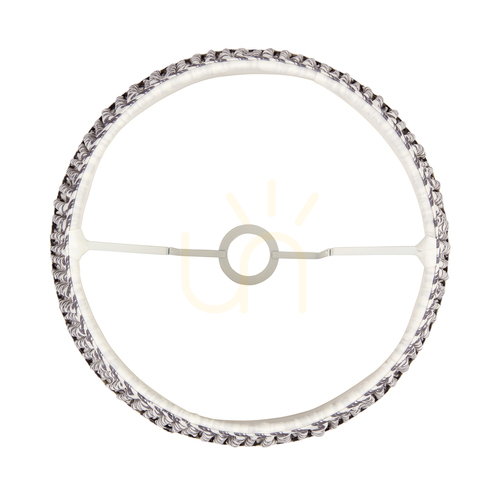 Sprawdź Abażur Endon Ripple szary perłowy tkanina 40 cm 27,5 cm