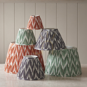 Abażur Zigzag 16 cm stożkowy tkanina Cotswold Green klips na żarówkę 113064 Endon small 5