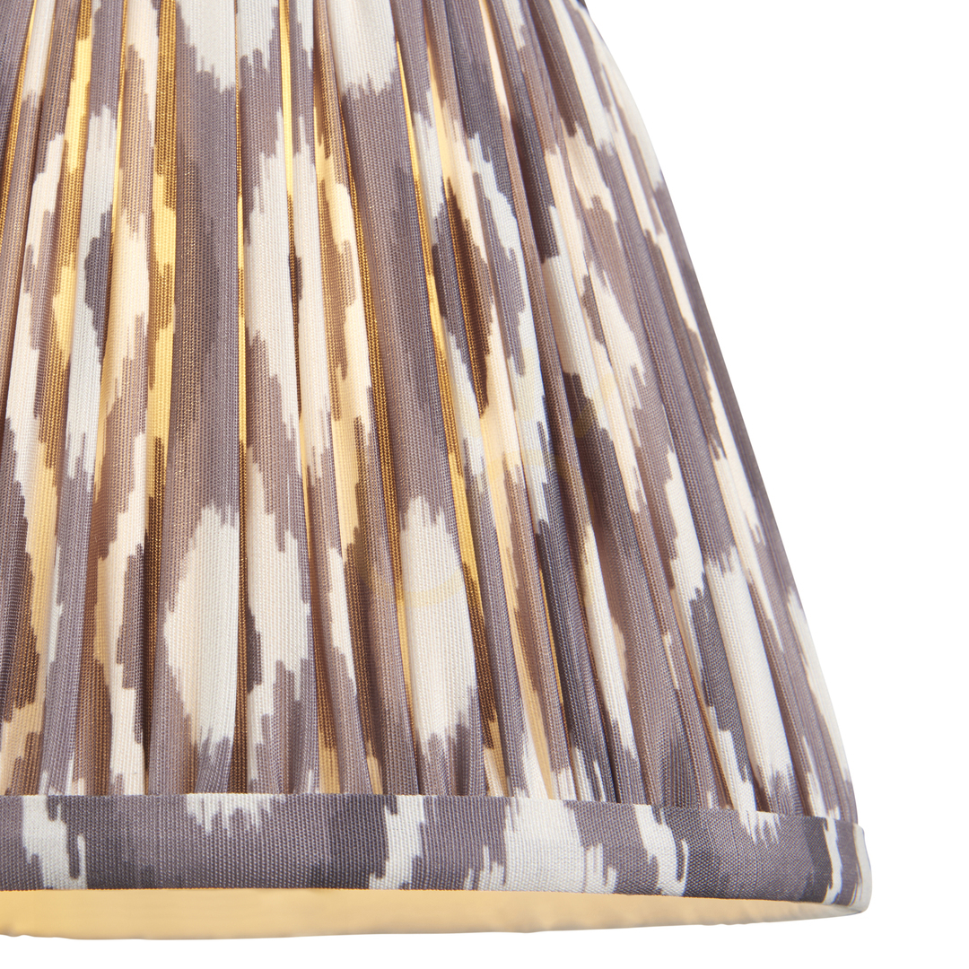 Zobacz Klosz Endon Ikat szary tkanina perłowa szarość 14,5 cm Klosz Endon Ikat szary tkanina perłowa szarość 14,5 cm