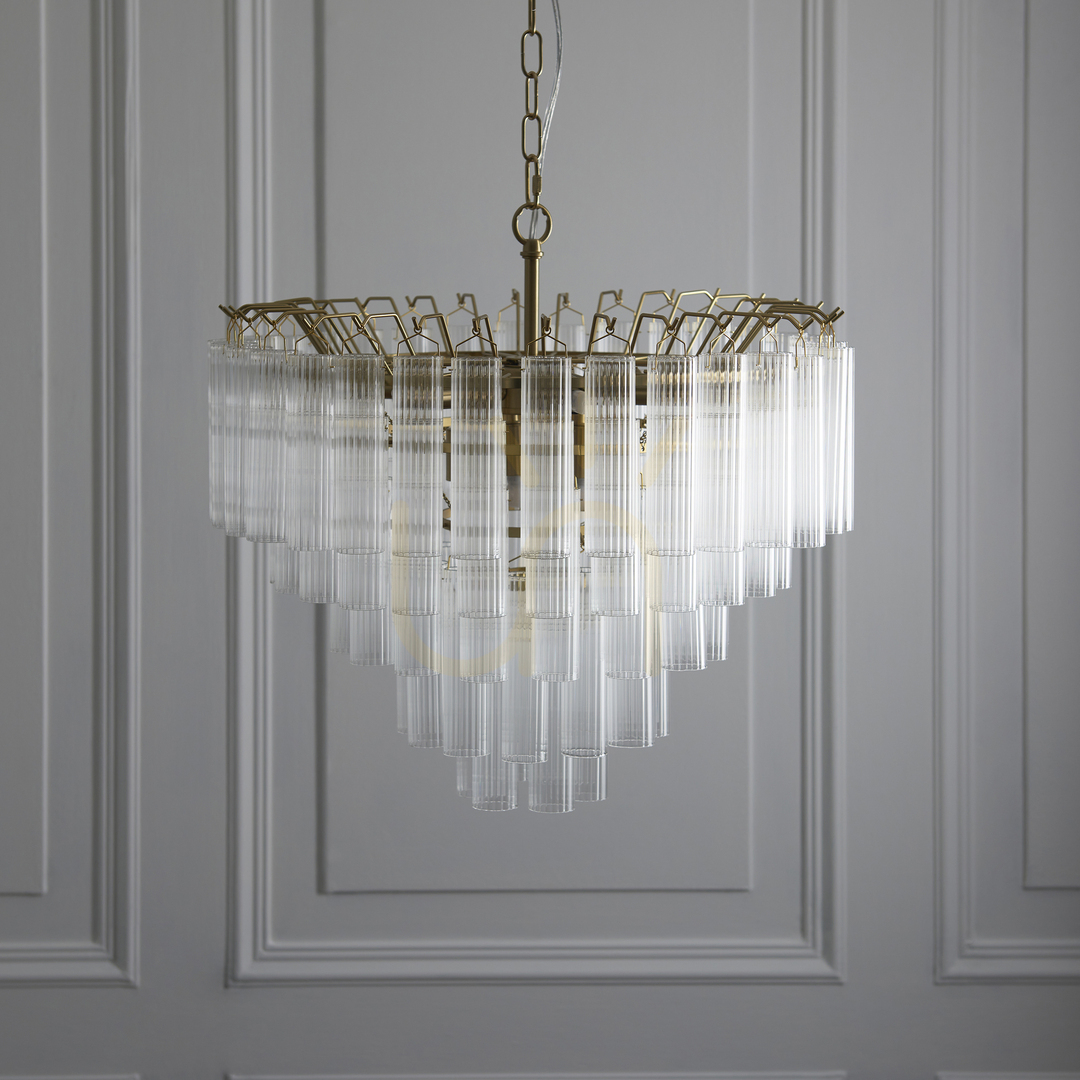 Wyświetl Lampa wisząca Endon Toulouse mosiądz, 12x G9, 50 cm Lampa wisząca Endon Toulouse mosiądz, 12x G9, 50 cm