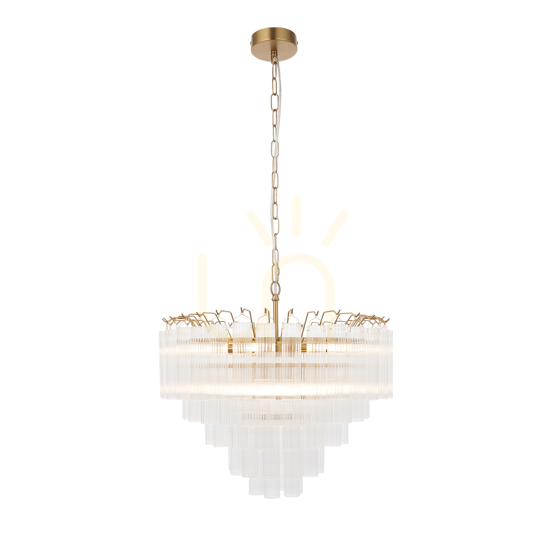 Obejrzyj Lampa wisząca Endon Toulouse mosiądz, 12x G9, 50 cm Lampa wisząca Endon Toulouse mosiądz, 12x G9, 50 cm