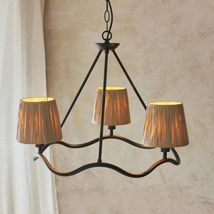 Lampa wisząca Endon Wriggle czarna z rafiowymi kloszami 3xE14 small 4