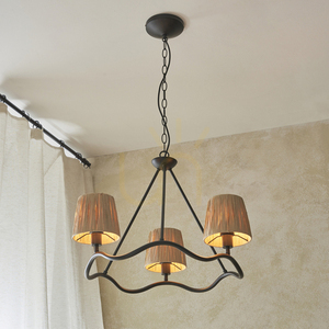 Lampa wisząca Endon Wriggle czarna z rafiowymi kloszami 3xE14 small 5
