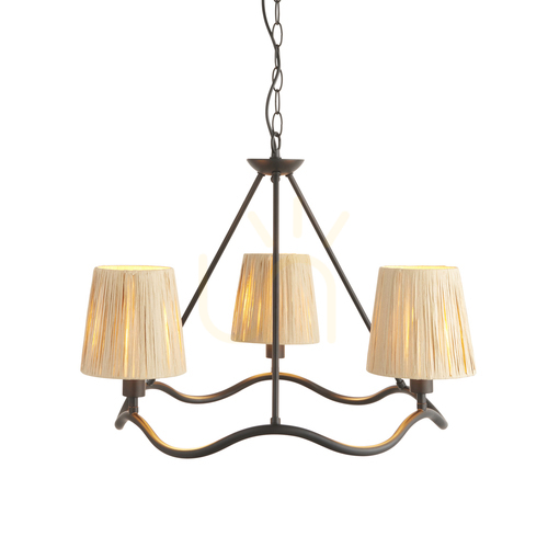 Sprawdź Lampa wisząca Endon Wriggle czarna 3xE14 z naturalnego włókna