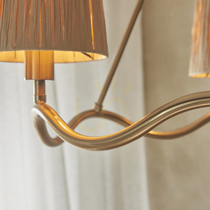 Lampa wisząca Endon Wriggle mosiądz 3xE14, naturalny klosz 5 Lampa wisząca Endon Wriggle mosiądz 3xE14, naturalny klosz small 5