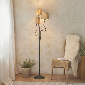 Lampa stojąca Endon Wriggle czarna 3xE14 stal naturalne włókno small 2