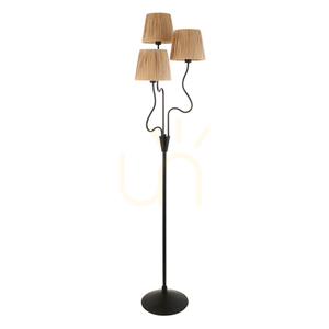 Lampa stojąca Endon Wriggle czarna 3xE14 stal naturalne włókno small 8