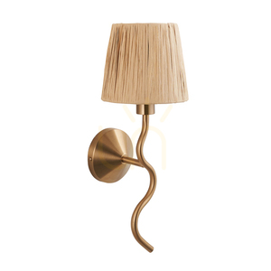 Kinkiet Endon Wriggle mosiężny z naturalnego włókna, E14, 40 cm small 1