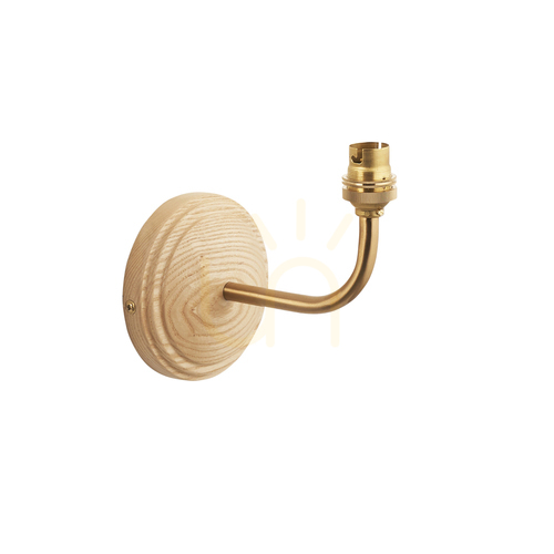Sprawdź Kinkiet Endon Wood Arc bez klosza jesion mosiądz B22 7W ściemnialny