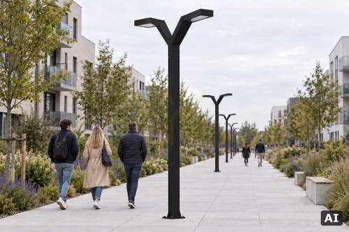 Sprawdź Słup oświetleniowy TRYSIL 1024BL czarny podwójny LED 34W 3000K 350 cm Norlys