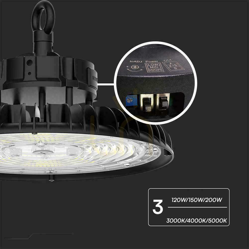 Wyświetl Oprawa V-TAC LED high bay LIFUD driver 0-10V 160Lm/W 120W/150W/200W VT-90202 27000lm Oprawa V-TAC LED high bay LIFUD driver 0-10V 160Lm/W 120W/150W/200W VT-90202 27000lm