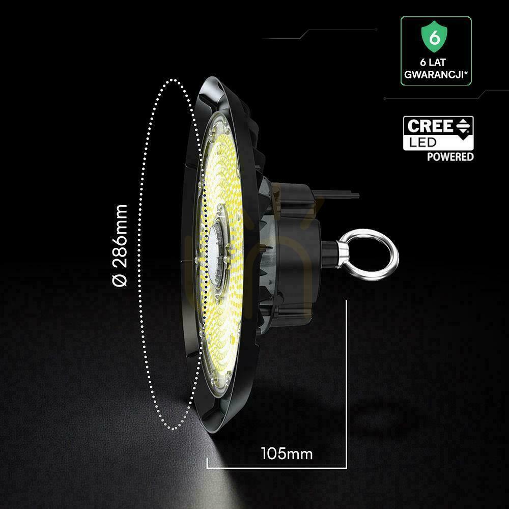 Zobacz Oprawa V-TAC LED UFO high bay CREE CHIP IP65 ALU 135Lm/W 150W VT-91152 4000K 20200lm 6 lat gwarancji Oprawa V-TAC LED UFO high bay CREE CHIP IP65 ALU 135Lm/W 150W VT-91152 4000K 20200lm 6 lat gwarancji