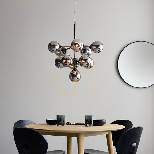 Sprawdź Lampa wisząca Oscar czarna Endon 11xG9 szkło stal 55,8 cm