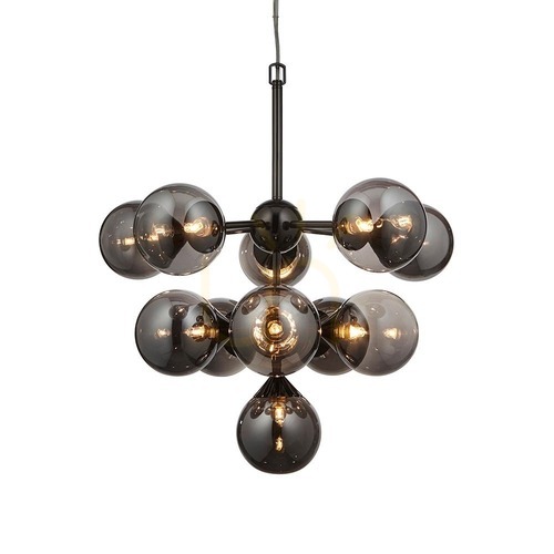 Sprawdź Lampa wisząca Oscar czarna Endon 11xG9 szkło stal 55,8 cm
