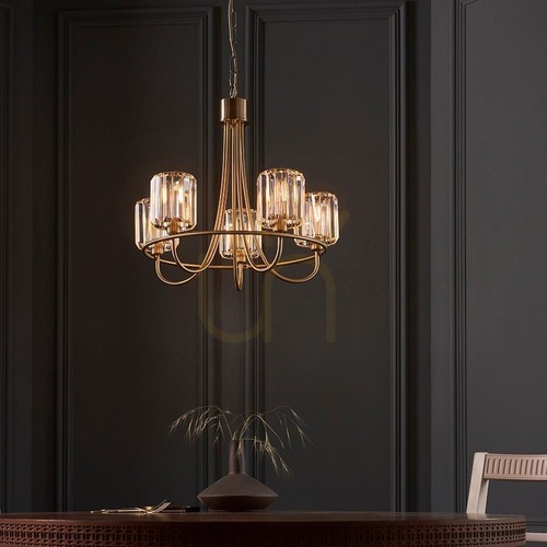 Sprawdź Lampa wisząca Endon Berenice mosiądz 5xE14 51 cm