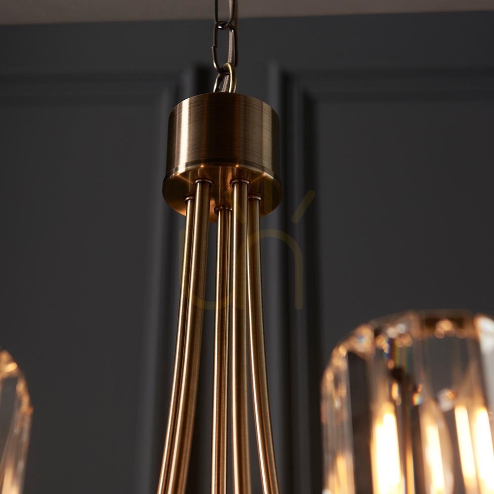 Wyświetl Lampa wisząca Endon Berenice mosiądz 5xE14 51 cm Lampa wisząca Endon Berenice mosiądz 5xE14 51 cm