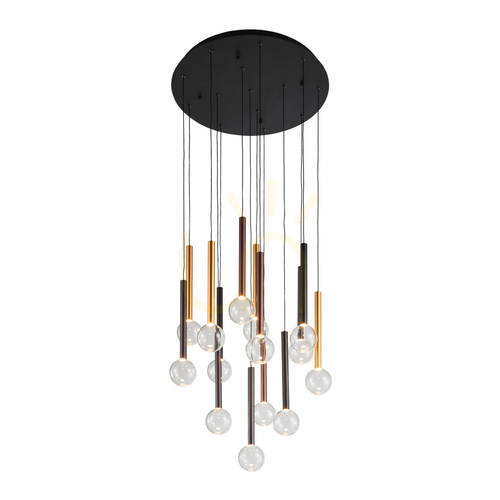 Sprawdź Lampa wisząca ALINOS PND-24019-14A-BK czarna 14-punktowa 62 cm LED 58W 4410lm 3000K ściemnialna ITALUX