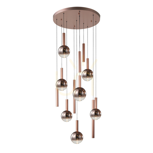 Sprawdź Lampa Wisząca Italux Camino LED 12-punktowa Miedziana PND-24038-12A-COPP