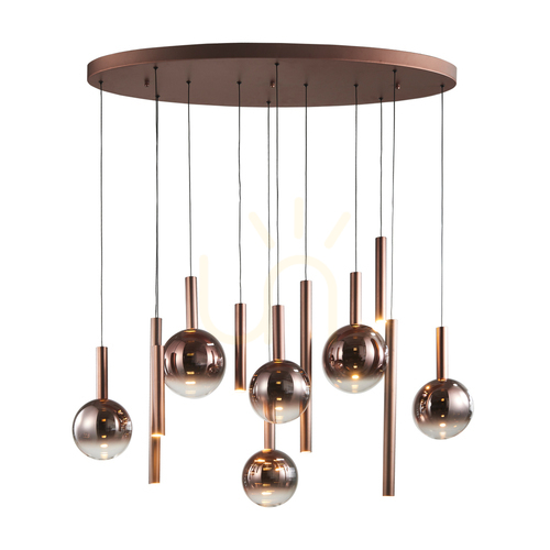 Sprawdź Lampa Wisząca Italux Camino LED Miedziana 12-punktowa PND-24038-12B-COPP