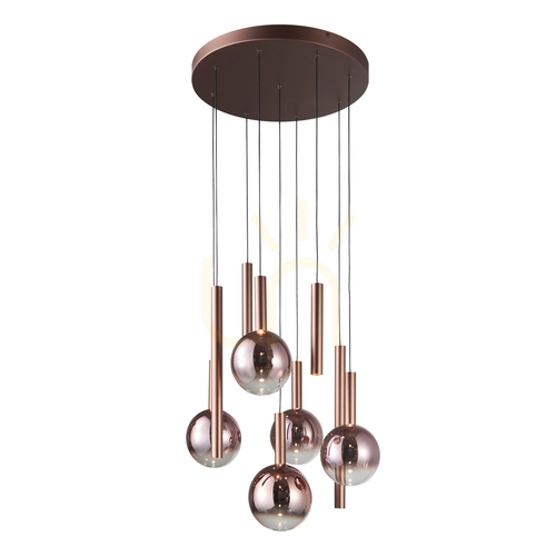 Sprawdź Lampa wisząca Italux Camino LED 9-punktowa miedziana PND-24038-9A-COPP