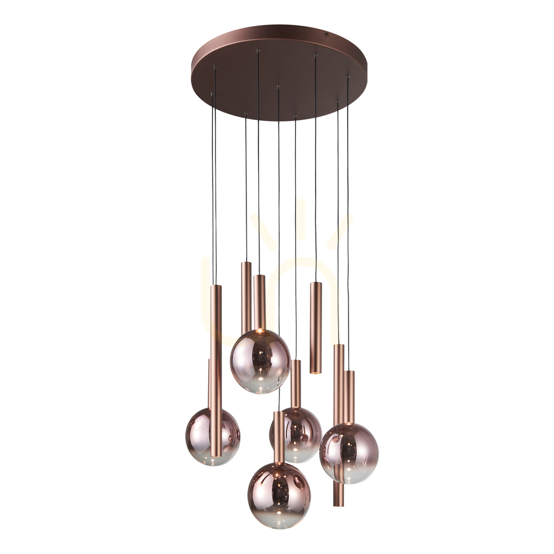 Sprawdź Lampa wisząca Italux Camino LED 9-punktowa miedziana PND-24038-9A-COPP Lampa wisząca Italux Camino LED 9-punktowa miedziana PND-24038-9A-COPP