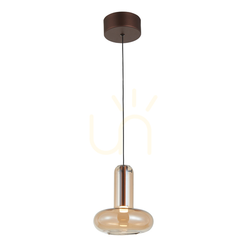 Sprawdź Lampa wisząca Italux Carote LED bursztynowa miedziana PND-24011-1-COPP